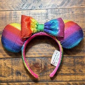 Disney Rainbow Sequin Minnie Mouse Ears Headband